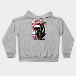 Evil Black Cat VS Christmas Tree Kids Hoodie